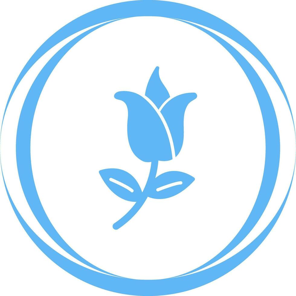 blomma med löv vektor ikon