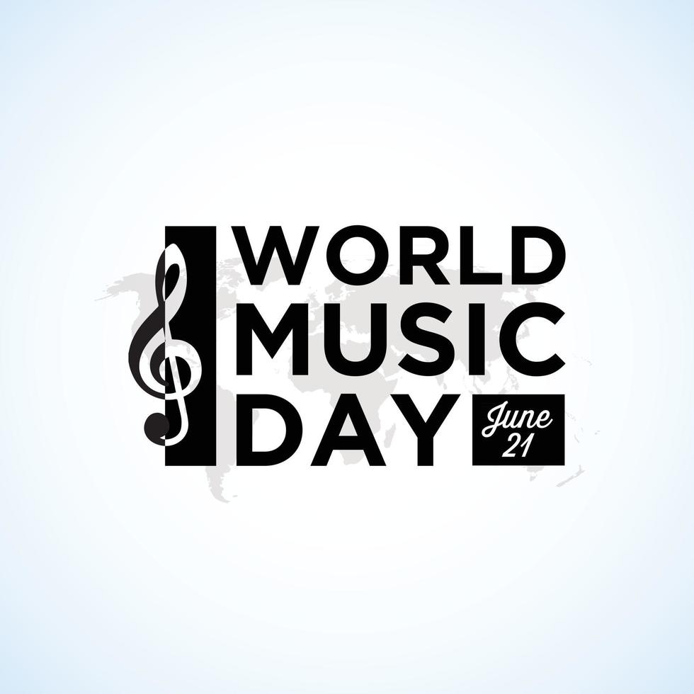 Happy World Music Day Feier Hand zeichnen Typografie - Vektor