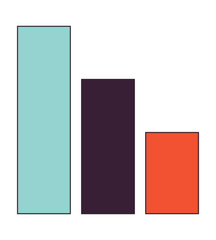 kolumn Graf platt linje Färg isolerat vektor objekt. bar grafer. data visualisering. statistik. redigerbar klämma konst bild på vit bakgrund. enkel översikt tecknad serie fläck illustration för webb design