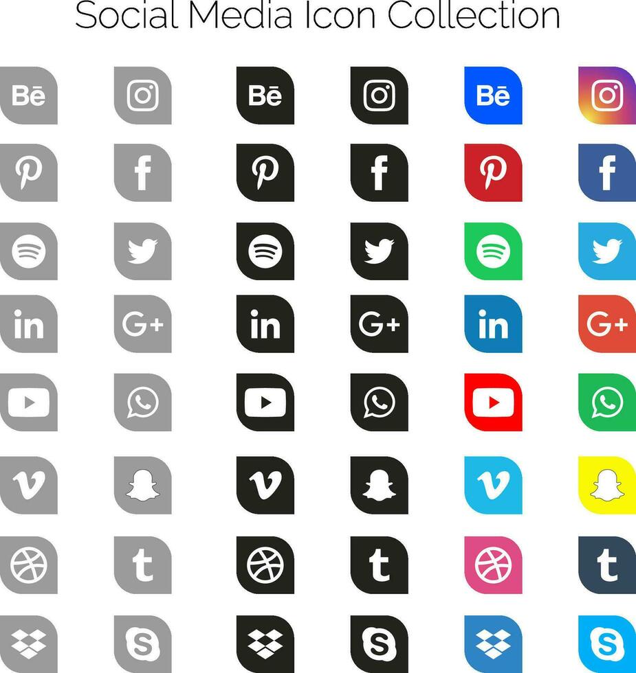social media ikon uppsättning för ladda ner vektor