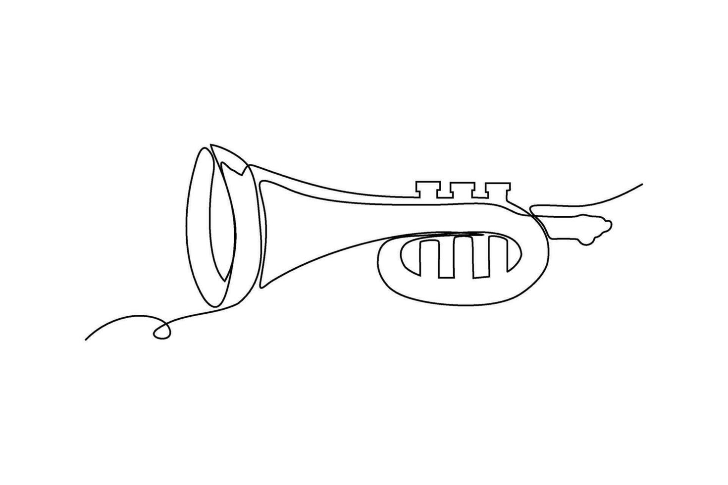 kontinuerlig linje trumpet vektor illustration