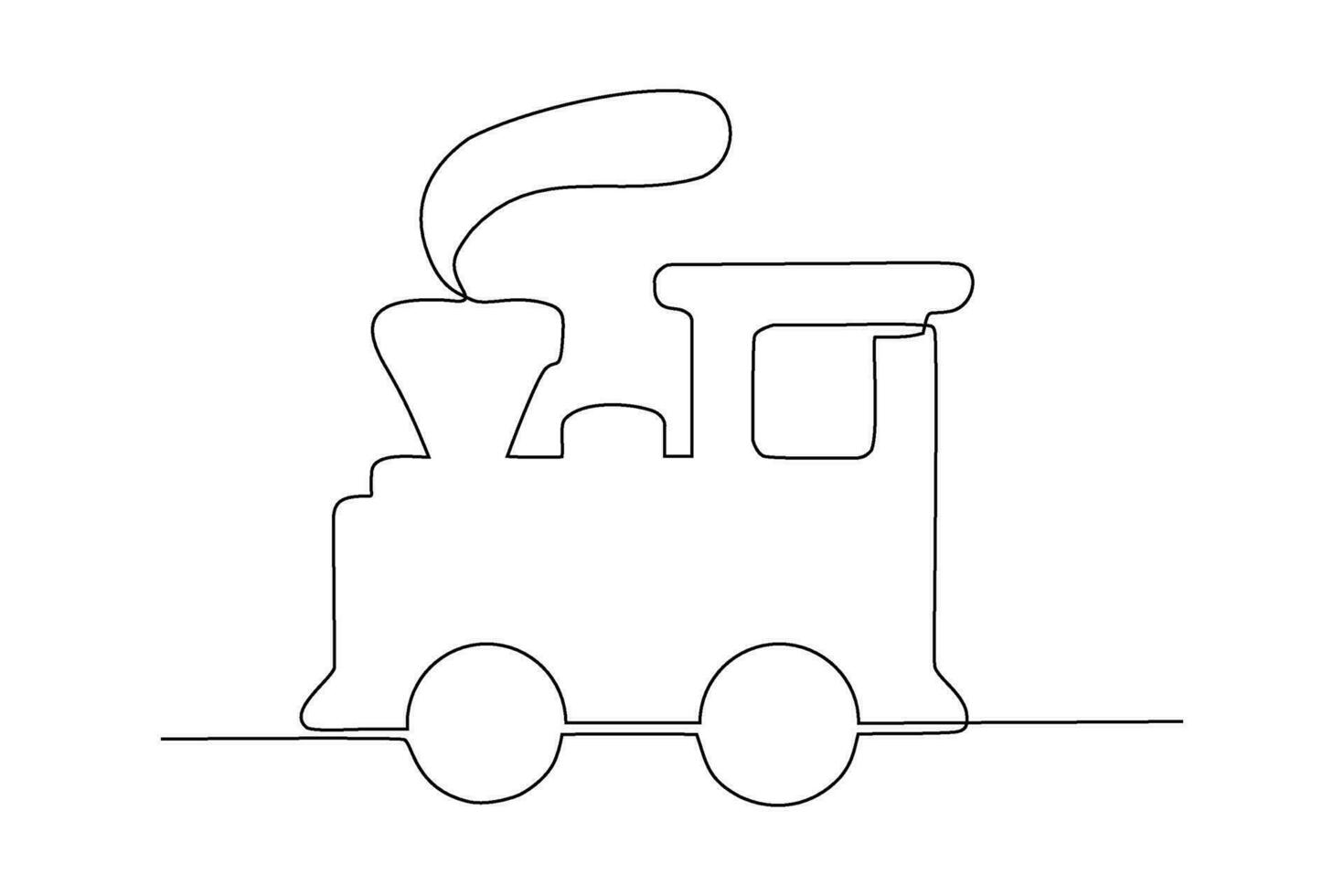 Dampf Zug Lokomotive kontinuierlich Linie Kunst Zeichnung vektor