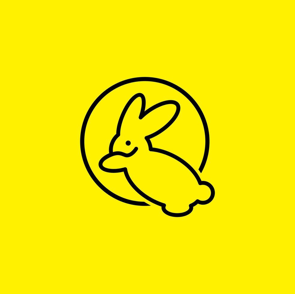 logotyp design mall, med en kanin ikon i en cirkel vektor