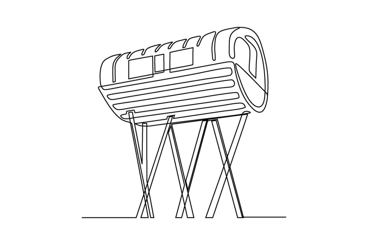 träd hus kontinuerlig linje vektor illustration design