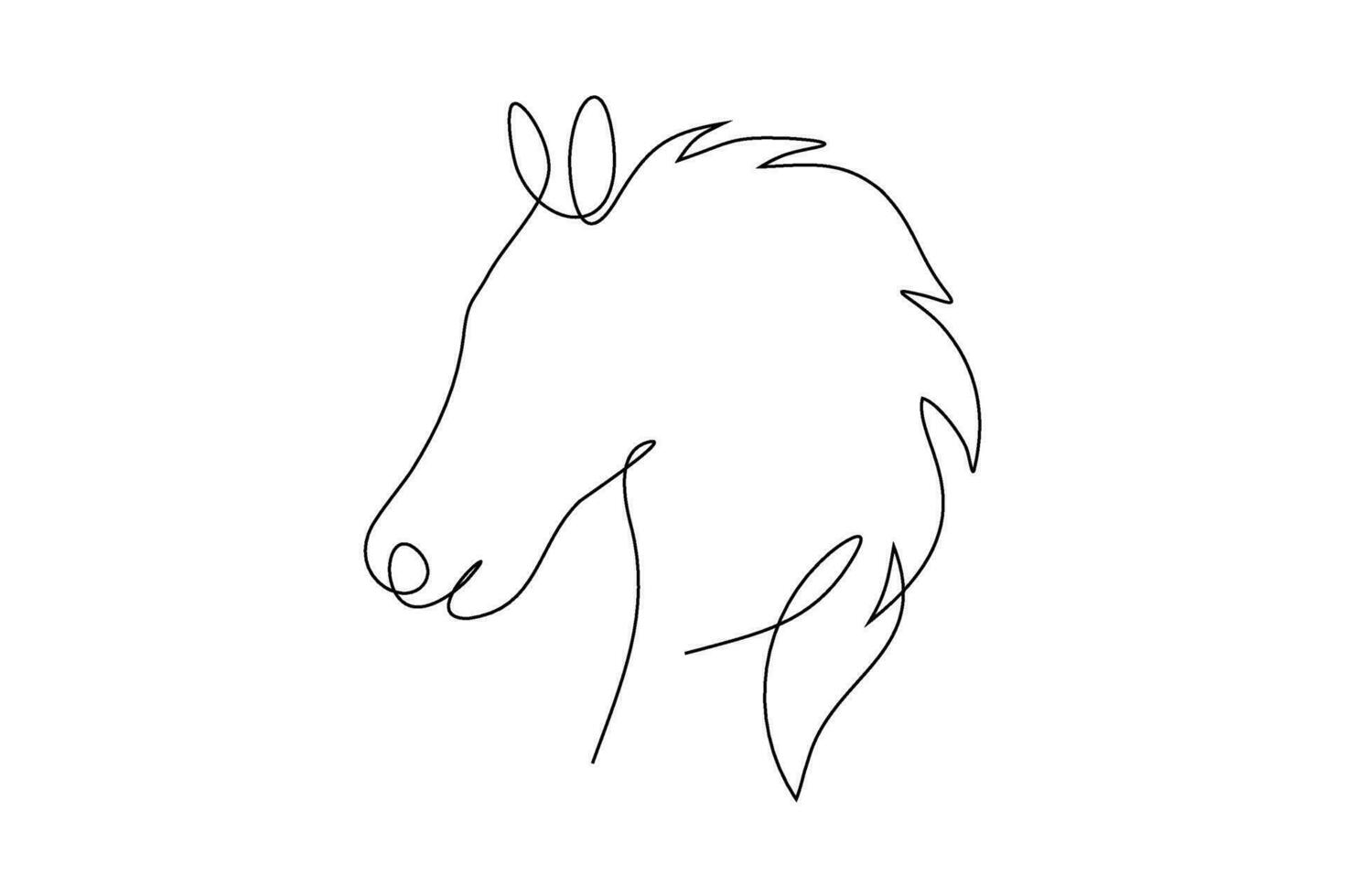 kontinuierlich Linie Pferd Kopf Vektor Illustration