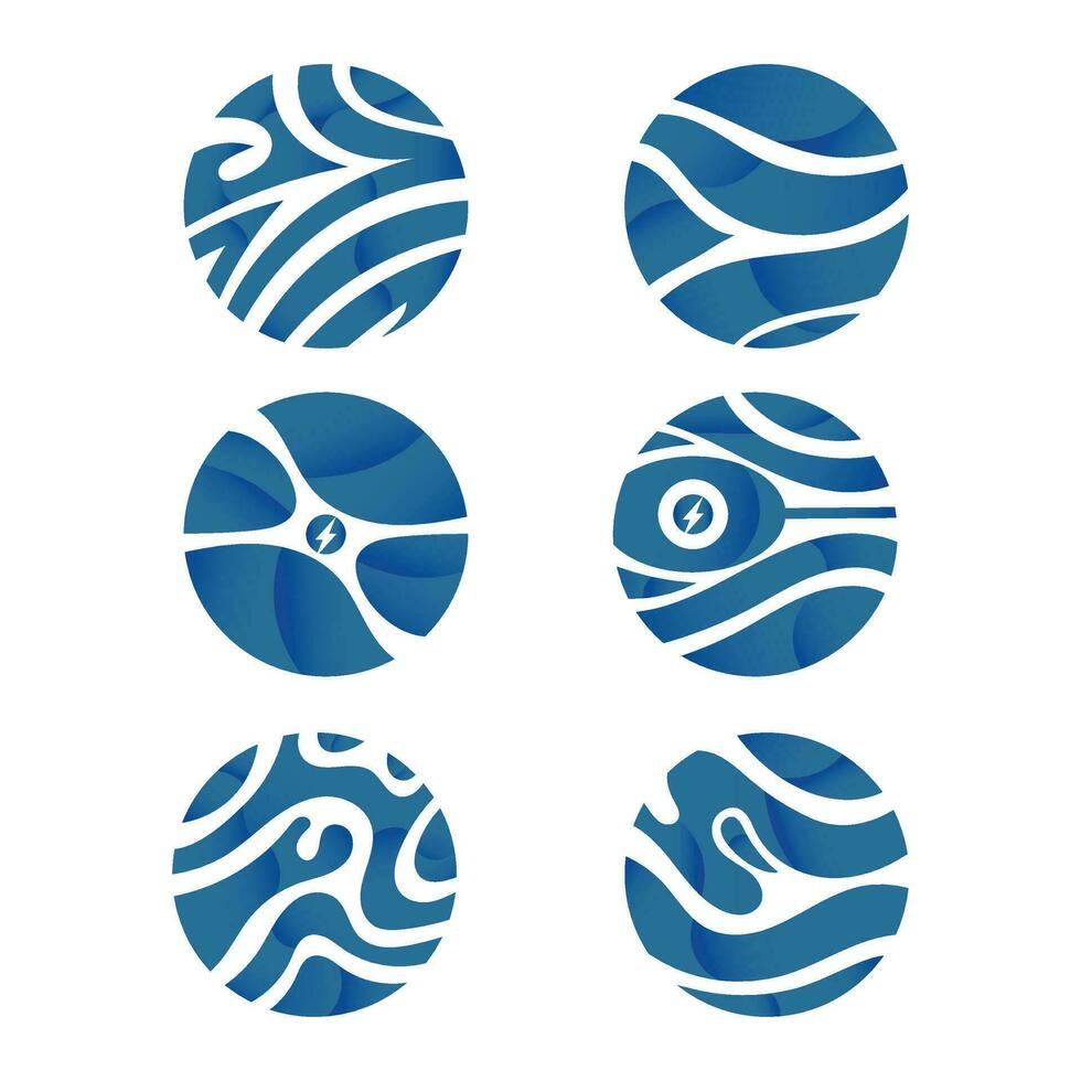 Vektor bündeln Kreis strahlend modern Logo geeignet zum ein Geschäft Logo