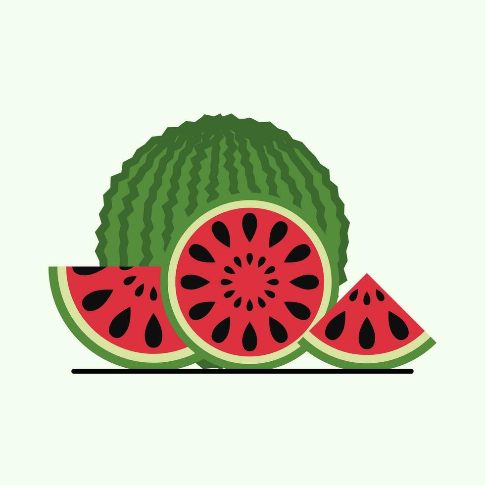 bunt Wassermelone Essen Vektor Illustration