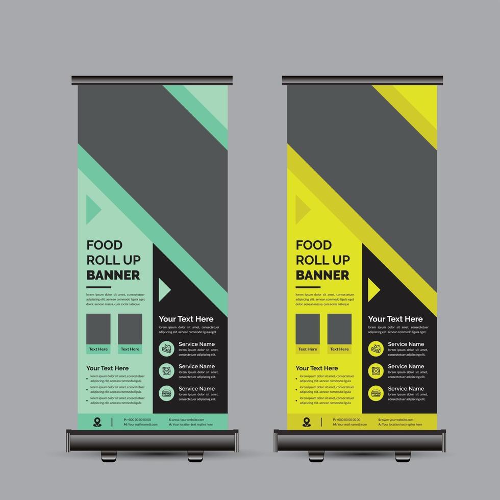 Restaurant Roll-Up-Banner-Vorlage vektor