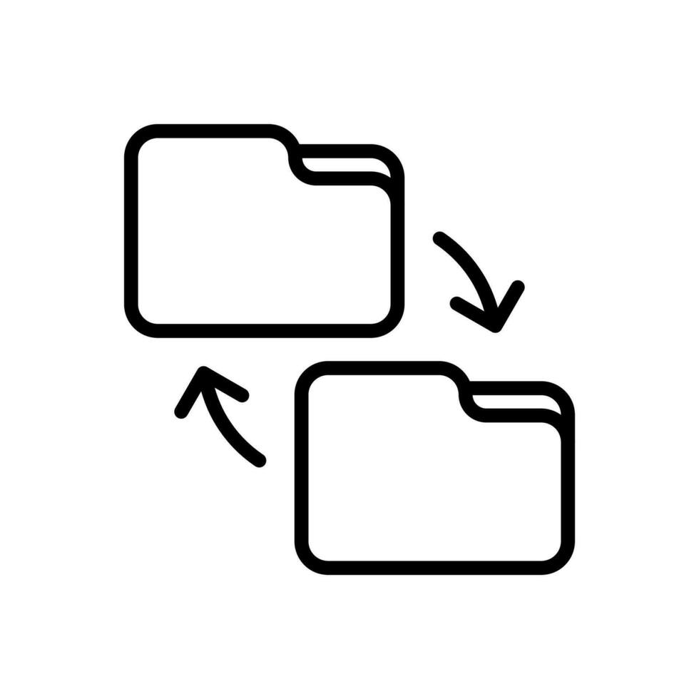 Ordner Daten Austausch, Datei Transfer Symbol im Linie Stil Design isoliert auf Weiß Hintergrund. editierbar Schlaganfall. vektor