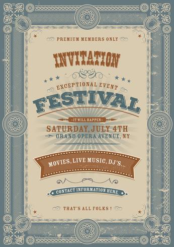 Vintage Holiday Festival Invitation Bakgrund vektor