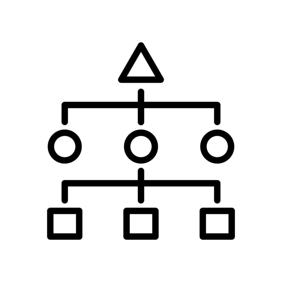 Organisation Verwaltung hierarchisch Symbol Vektor Illustration isoliert auf Weiß Hintergrund