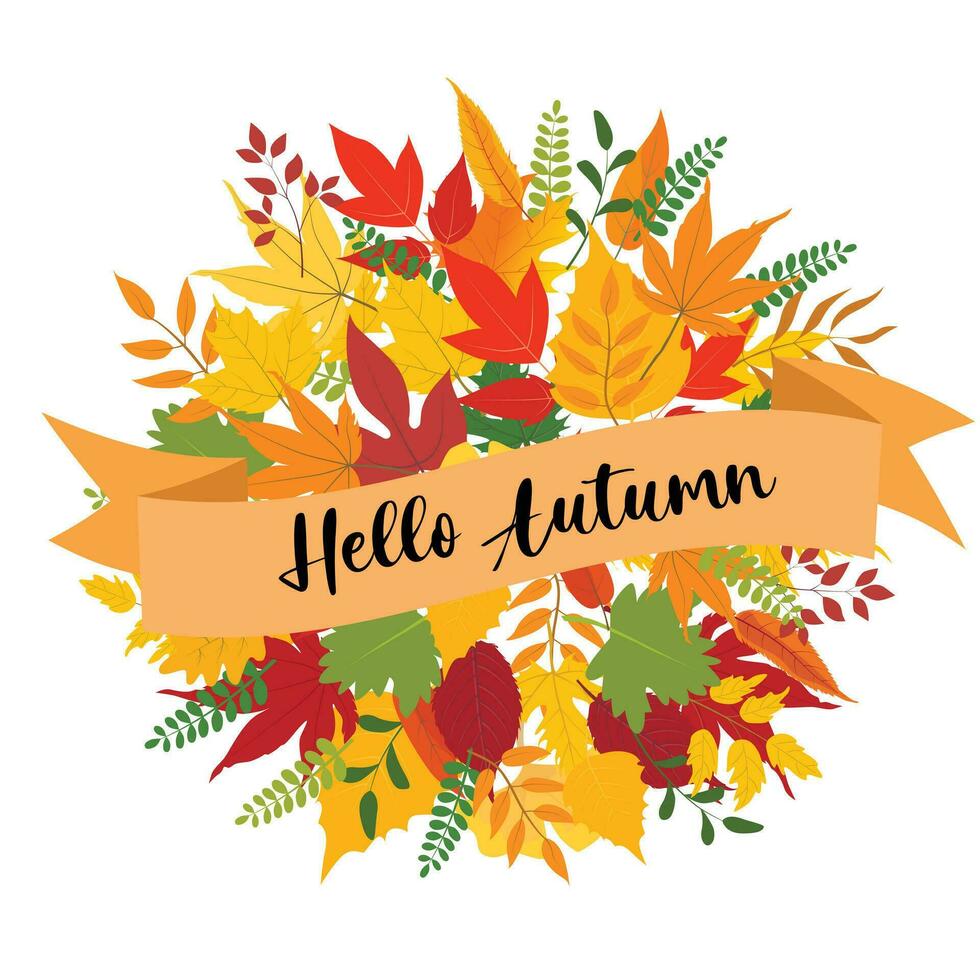 Karte Vorlage, Herbst Abzeichen, Hintergrund, herzlich willkommen Herbst, Etikette Design vektor