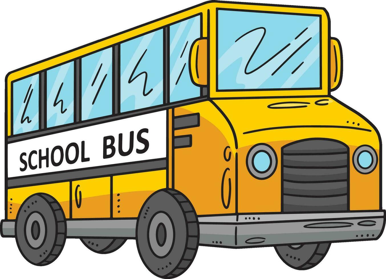 skola buss tecknad serie färgad ClipArt illustration vektor
