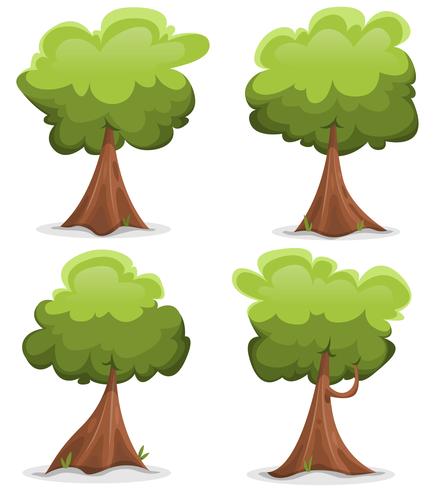 Grüne lustige Bäume eingestellt vektor