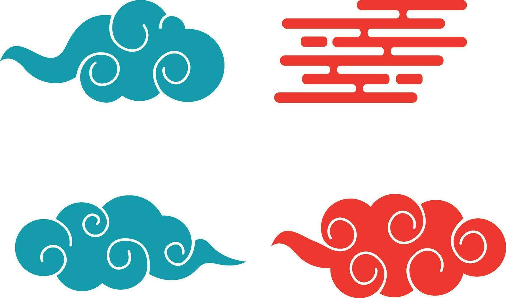 japanisch Wolke. Chinesisch und japanisch Stil. traditionell orientalisch. Stammes- Muster. China Ornament Hintergrund zum Design Drucke. abstrakt eben Karikatur Hintergrund. vektor