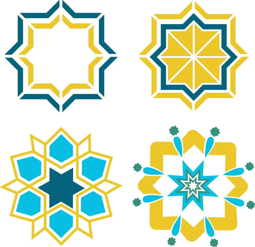 islamic geometrisk prydnad. symbol i dekorativ arabicum stil. utsmyckad dekoration för inbjudningar, hälsning kort, tapeter, bakgrunder, webb sidor vektor