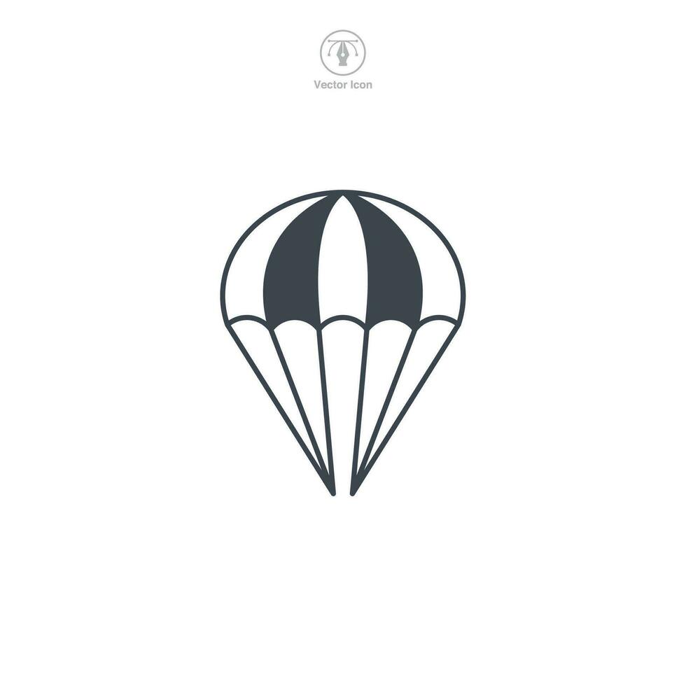 Fallschirm Symbol Symbol Vektor Illustration isoliert auf Weiß Hintergrund