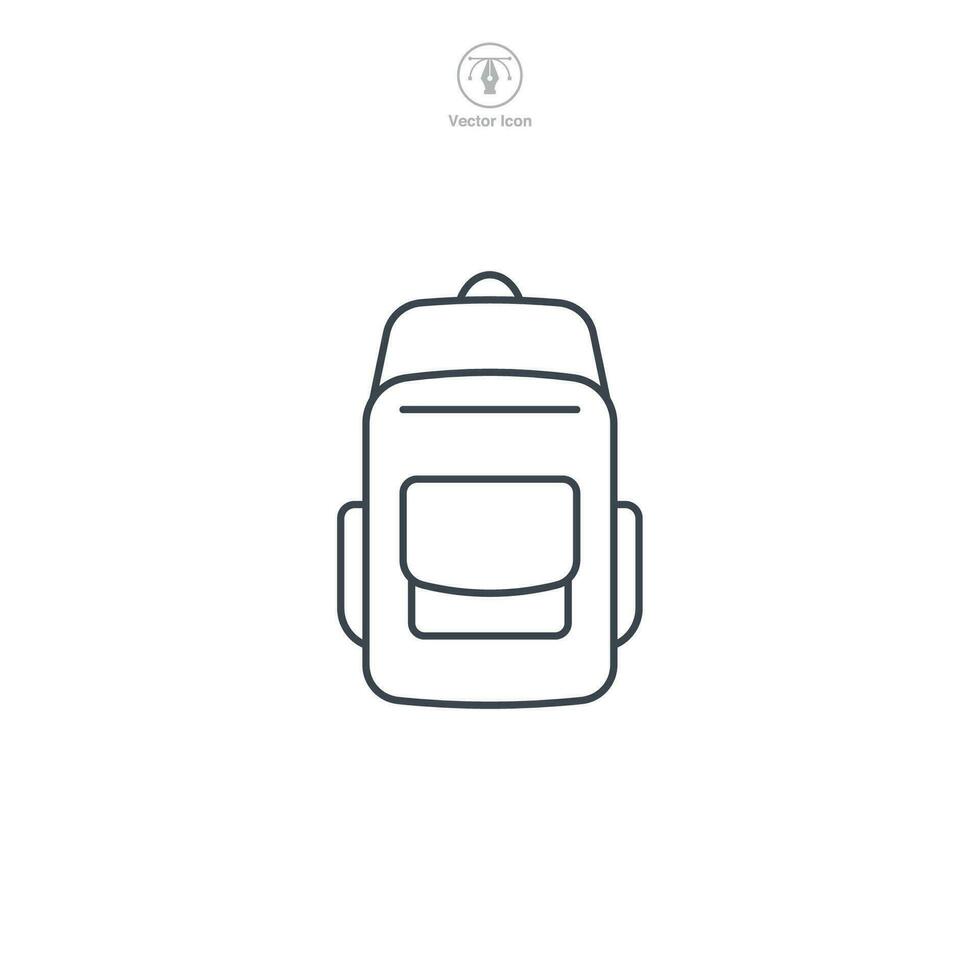 Rucksack Symbol Symbol Vektor Illustration isoliert auf Weiß Hintergrund