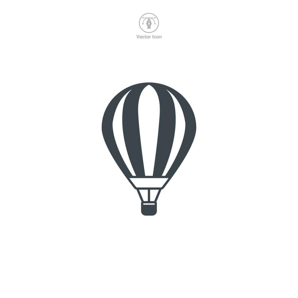 varm luft ballong ikon symbol vektor illustration isolerat på vit bakgrund