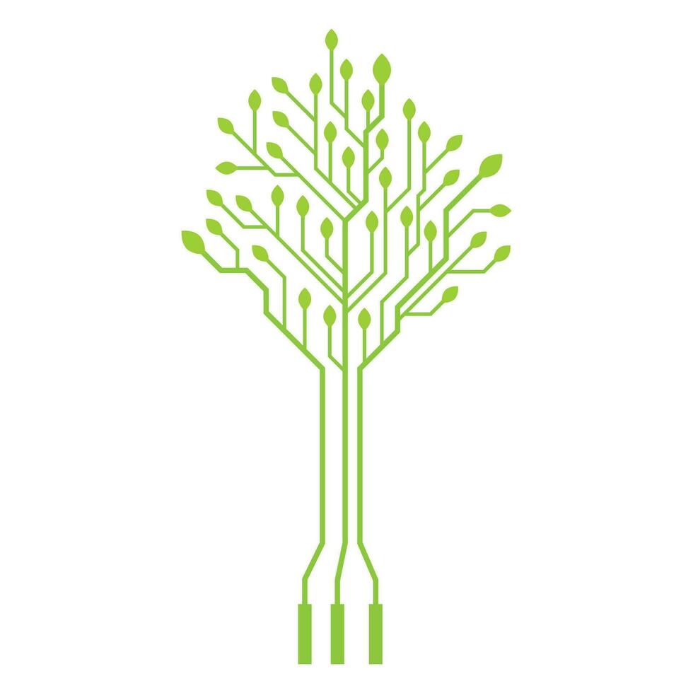 Digital Schaltkreis Baum Vektor Symbol