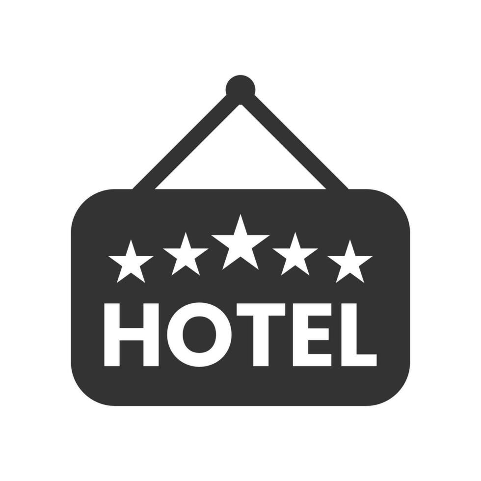 Vektor Illustration von Hotel Tafel Symbol im dunkel Farbe und Weiß Hintergrund