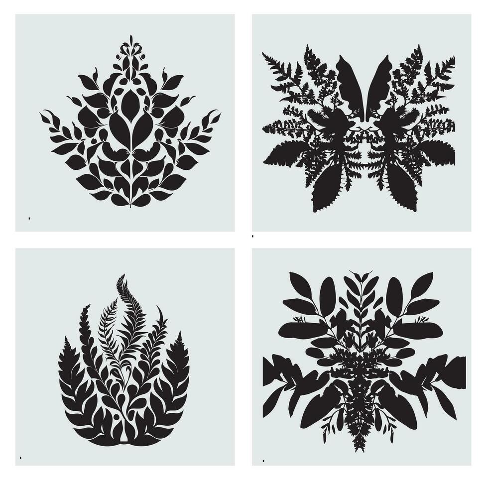 Silhouette von Blätter - - kompliziert belaubt Formen Vektor Illustration