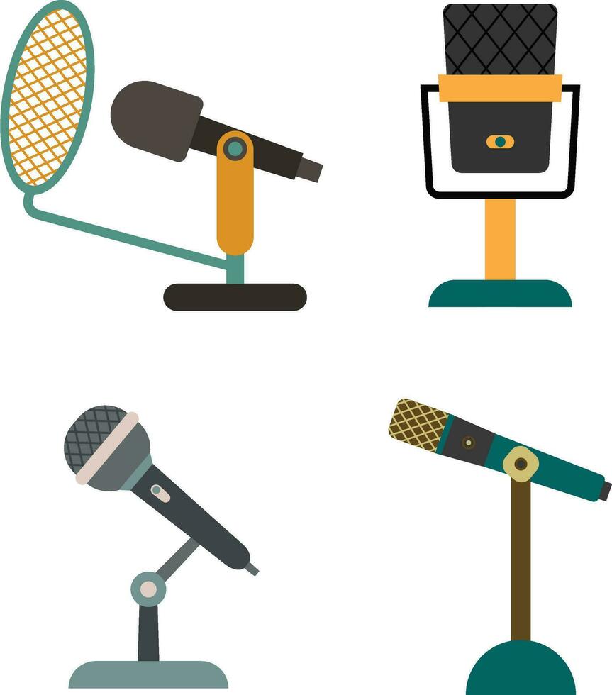 podcast mikrofon illustration, webb design ikon. ljud vektor ikon, spela in. mikrofon - studio symbol inspelning. retro mikrofon ikon. vektor illustration