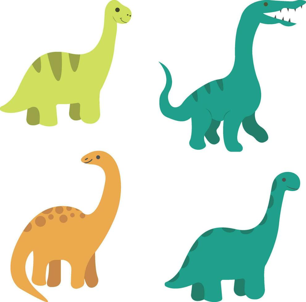 Kinder Dinosaurier Sammlung von süß Karikatur Dinosaurier. Vektor Illustration