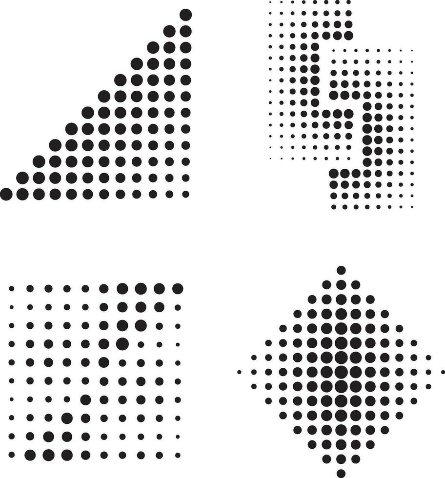 Halbton gepunktet, horizontal Vorlage mit Halbton Punkte Muster. Vektor Illustration
