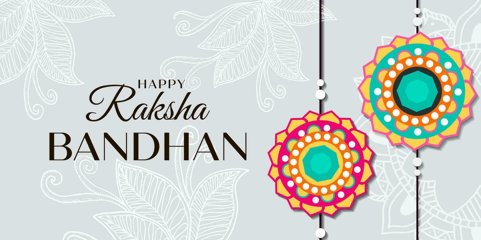 Vektor Raksha Bandhan horizontal Banner Illustration