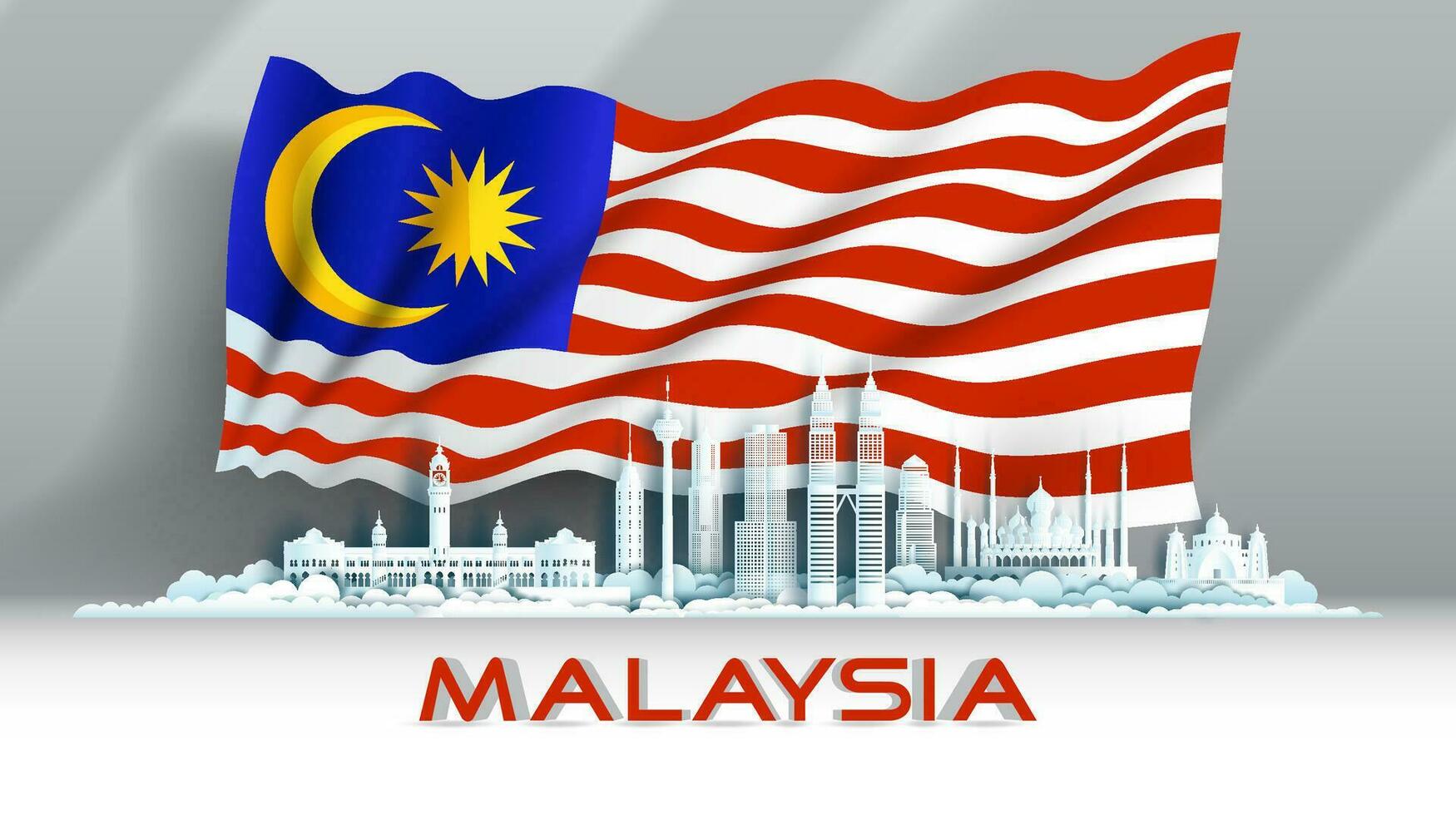 Unabhängigkeit Jahrestag Feier National Tag im Malaysia Flagge Hintergrund. vektor