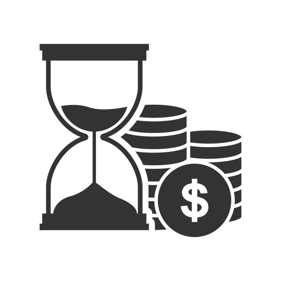 vektor illustration av pengar tid ikon i mörk Färg och vit bakgrund