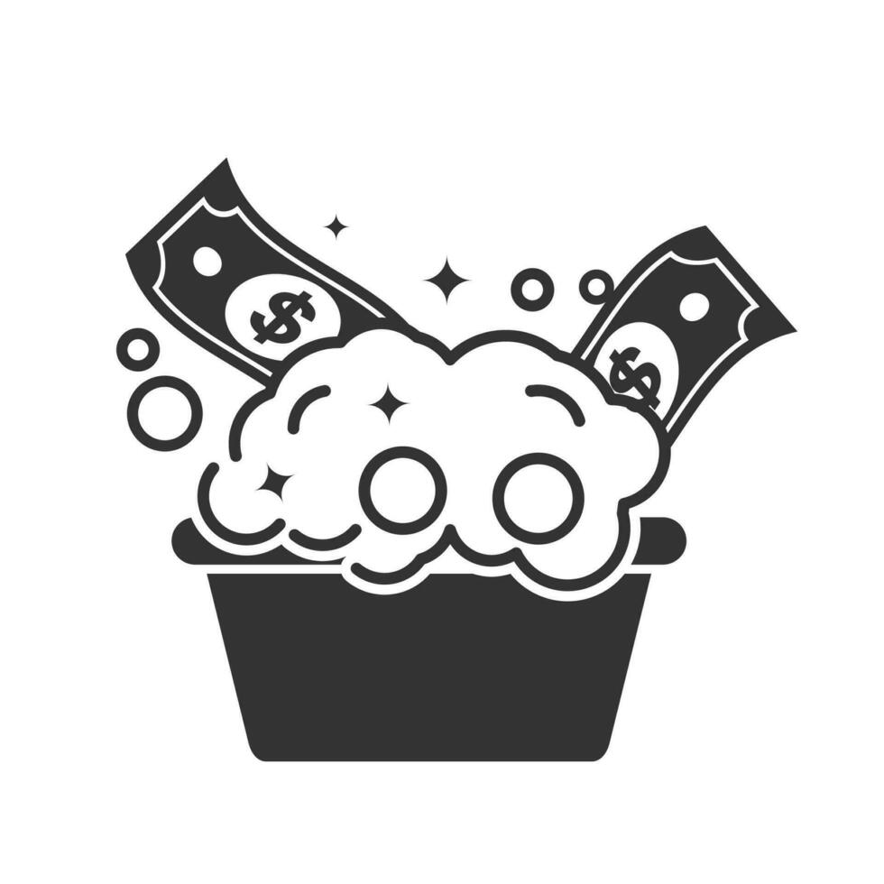 Vektor Illustration von Geld Waschen Symbol im dunkel Farbe und Weiß Hintergrund