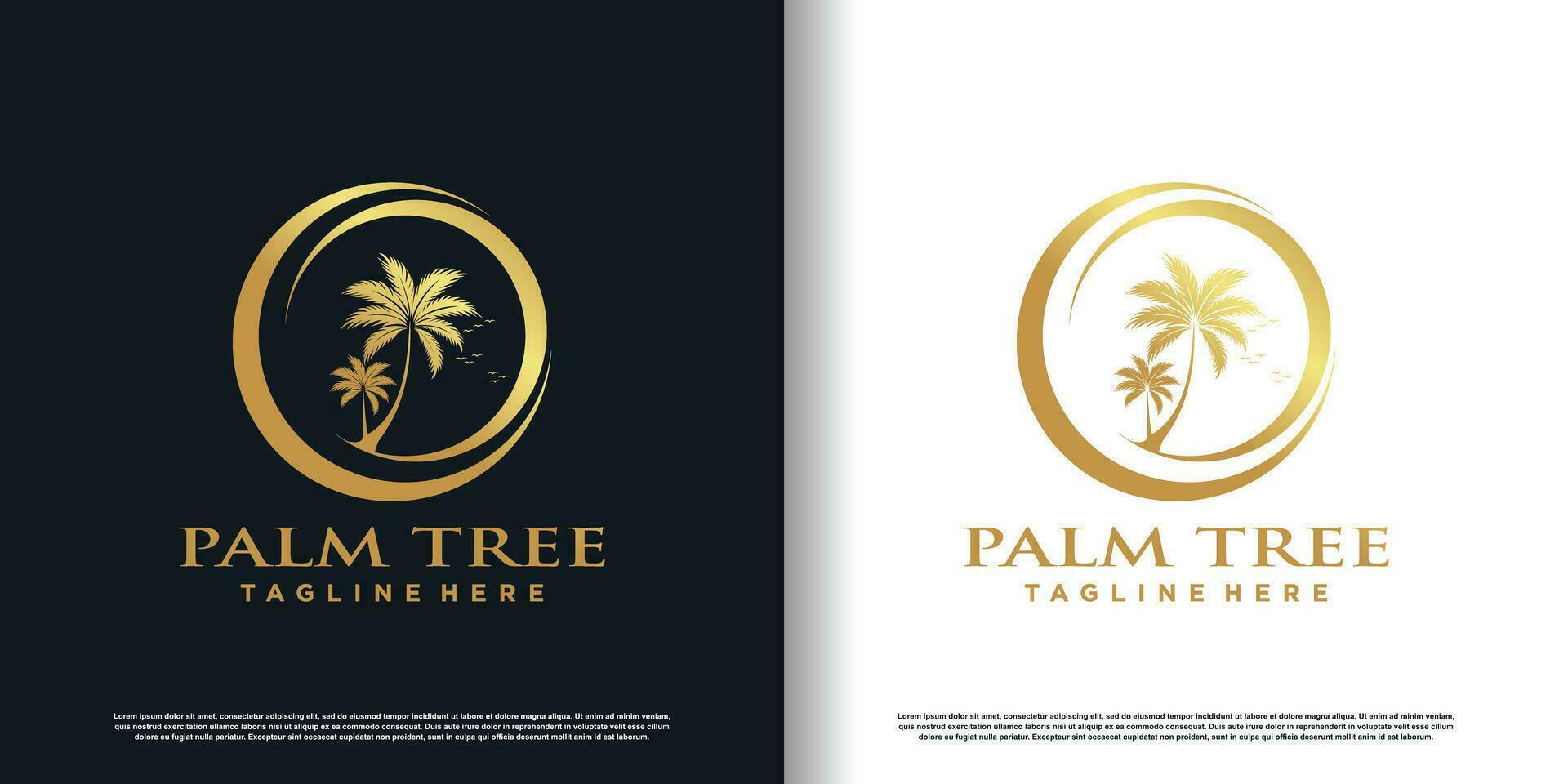 Palme Logo Design mit kreativ einzigartig Konzept Prämie Vektor