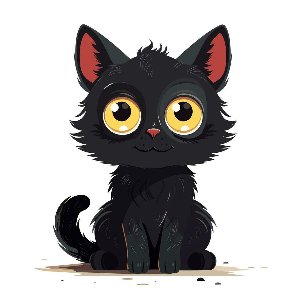 schwarz Katze isoliert Vektor Illustration