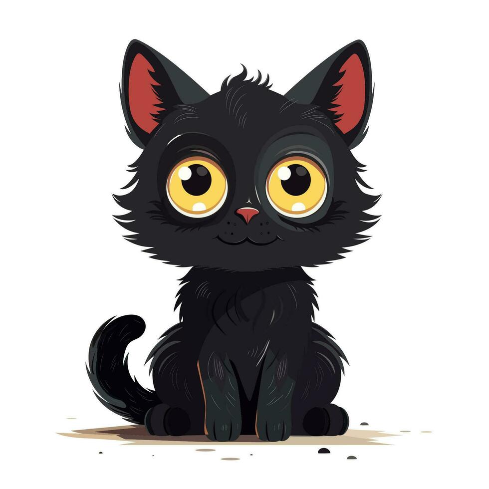 svart katt isolerade vektor illustration