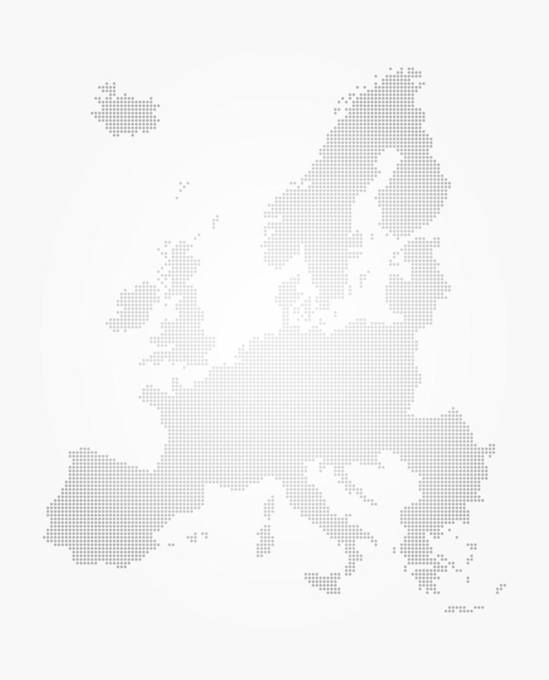 Europa Karte Punktart auf grauem Hintergrund mit Farbverlauf. vektor