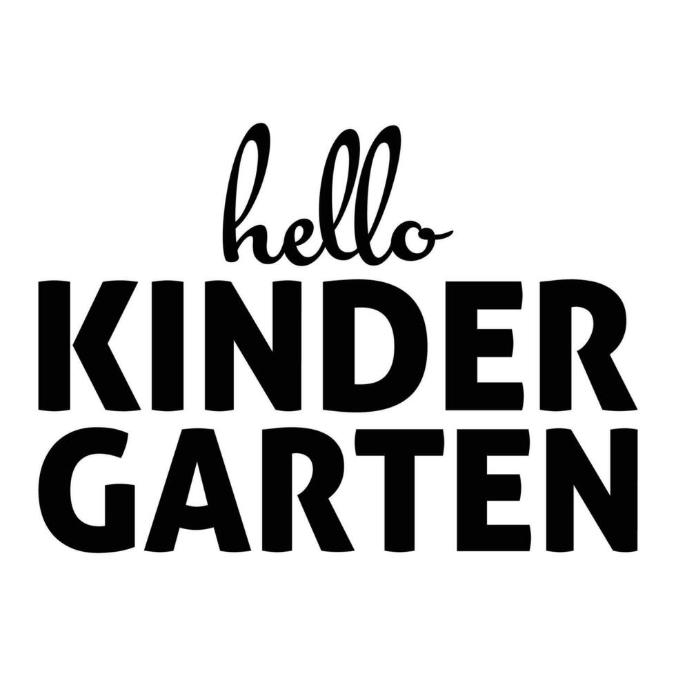 Hallo Kindergarten, zurück zu Schule Hemd Design vektor