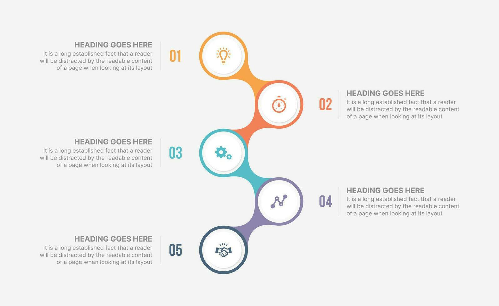 fünf Optionen Kreis Infografik Vorlage Design vektor