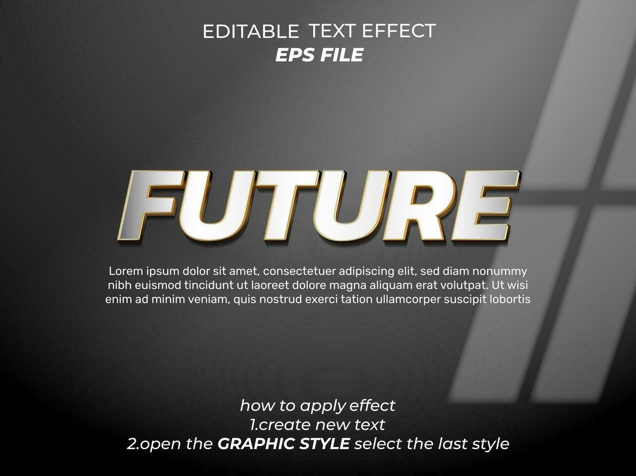framtida text effekt, typografi, 3d text. vektor mall