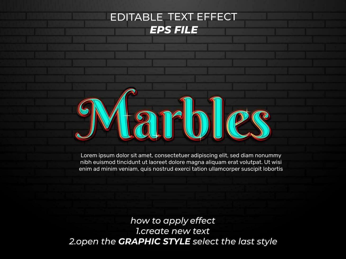 Murmeln Text Wirkung, Typografie, 3d Text. Vektor Vorlage