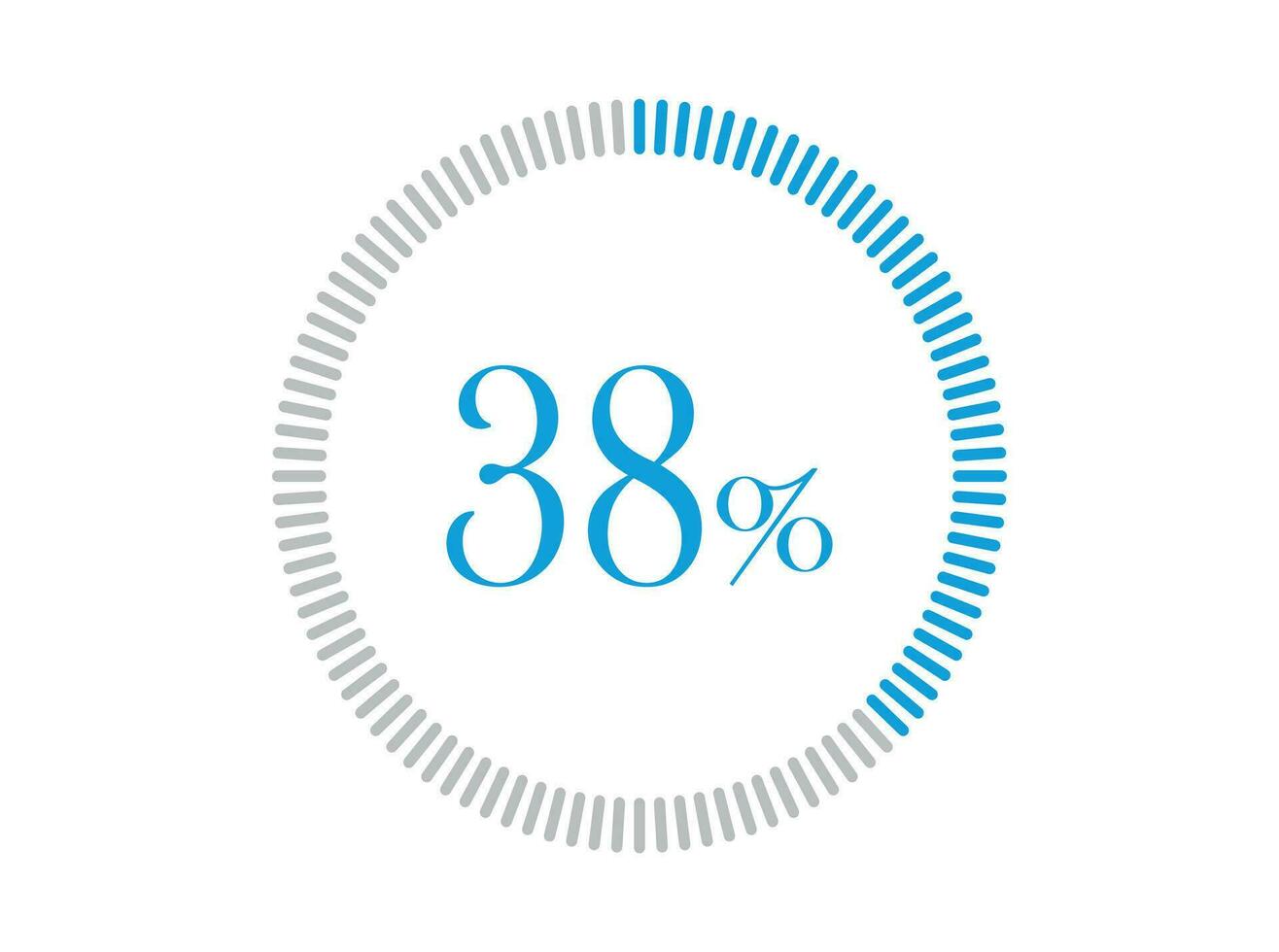 38 procent läser in. 38 procent cirkel diagram infographics vektor, procentsats redo till använda sig av för webb design. vektor