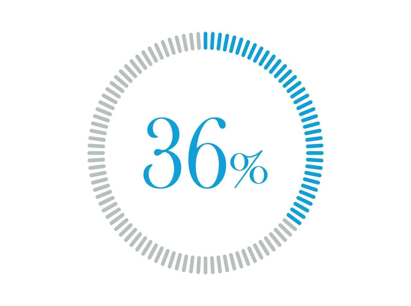 36 procent läser in. 36 procent cirkel diagram infographics vektor, procentsats redo till använda sig av för webb design. vektor