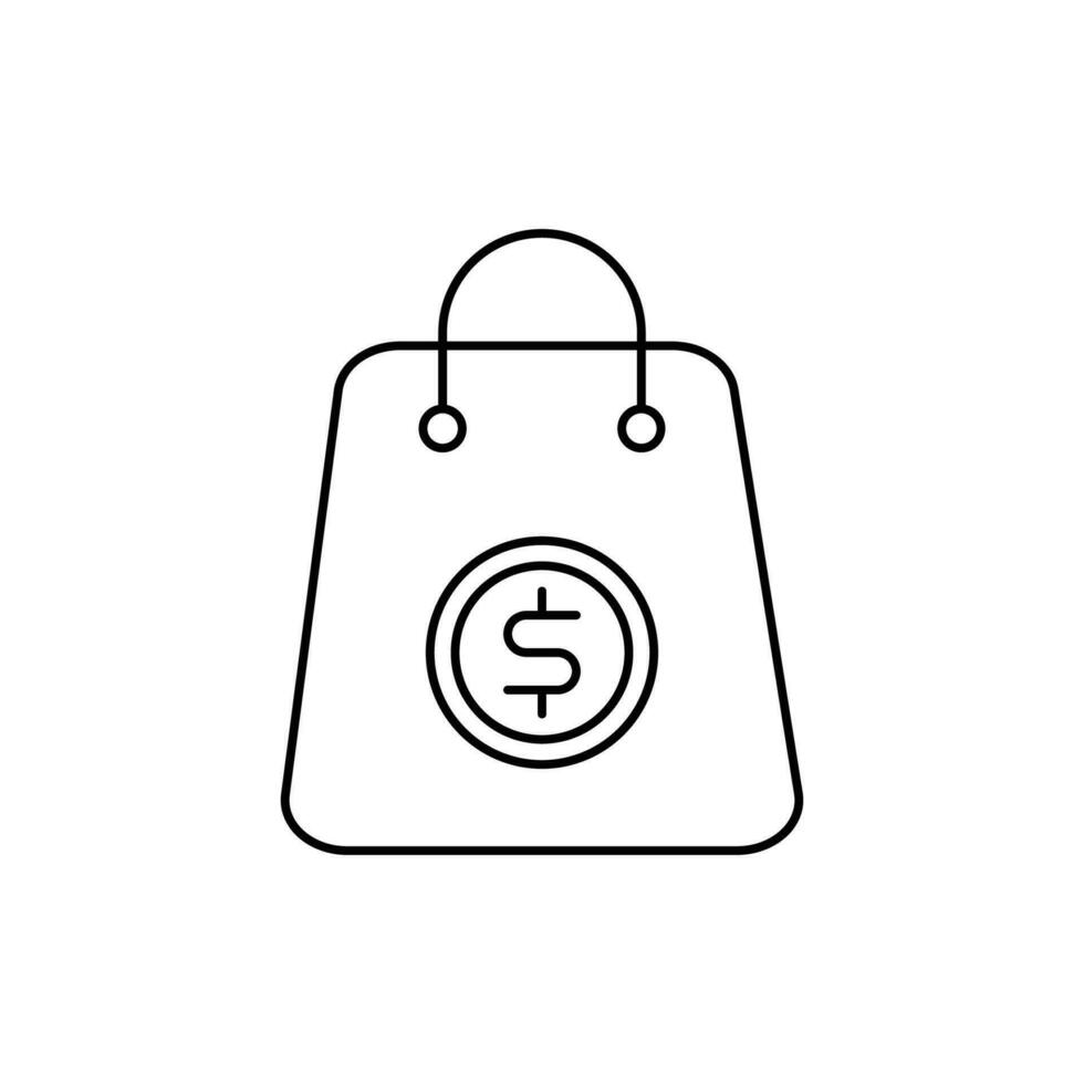 Geld Tasche Symbol. Gliederung Symbol vektor