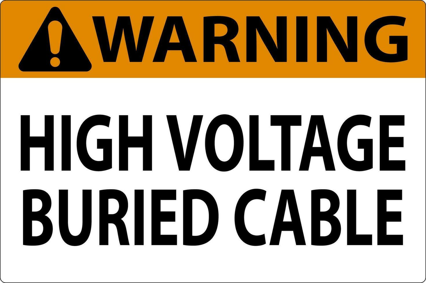 Warnung Zeichen hoch Stromspannung begraben Kabel auf Weiß Hintergrund vektor
