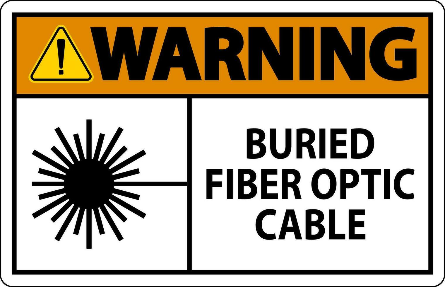 Warnung Zeichen, begraben Ballaststoff Optik Kabel vektor