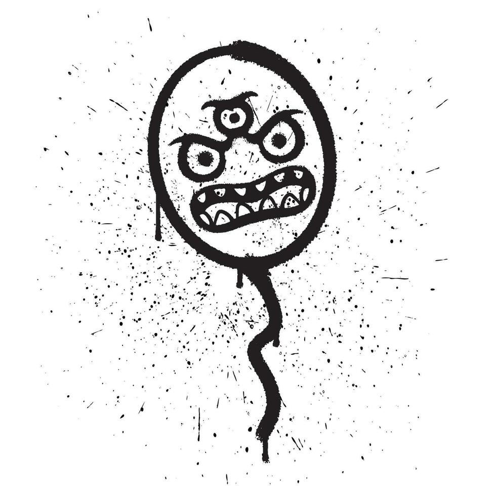 Vektor Graffiti sprühen Farbe wütend Ballon Monster- isoliert Vektor Illustration
