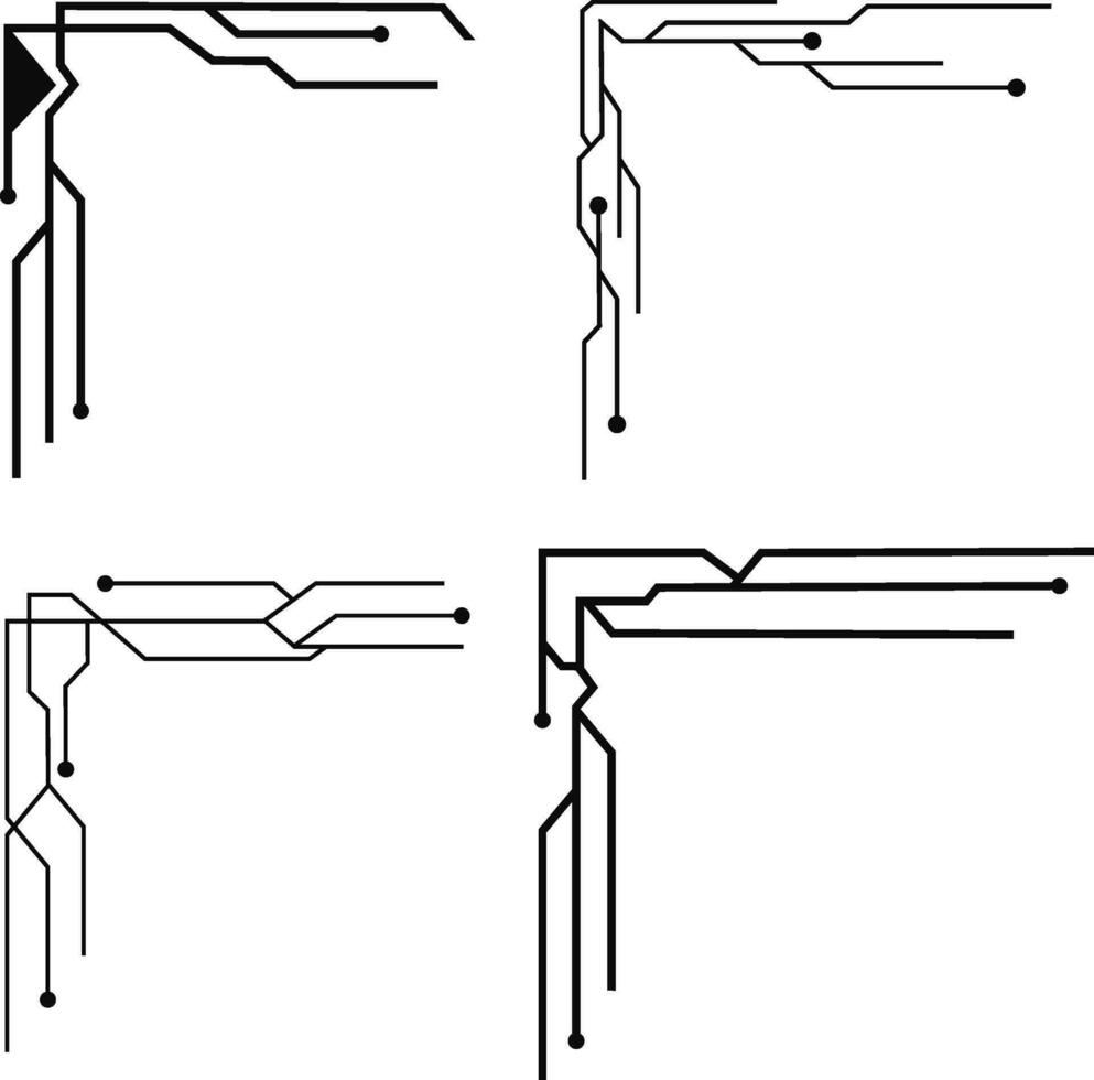 gräns hörn futuristiska. annorlunda former dekoration vektor design klotter skiss stil för design dekoration.vektor proffs