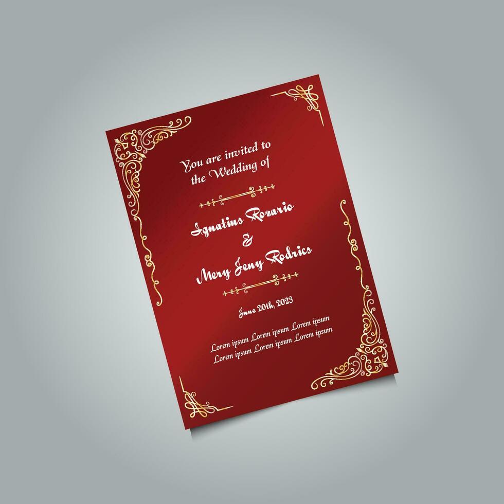 Luxus Hochzeit Einladung Karte Design Satz. Luxus Jahrgang golden Vektor Einladung Karte Vorlage