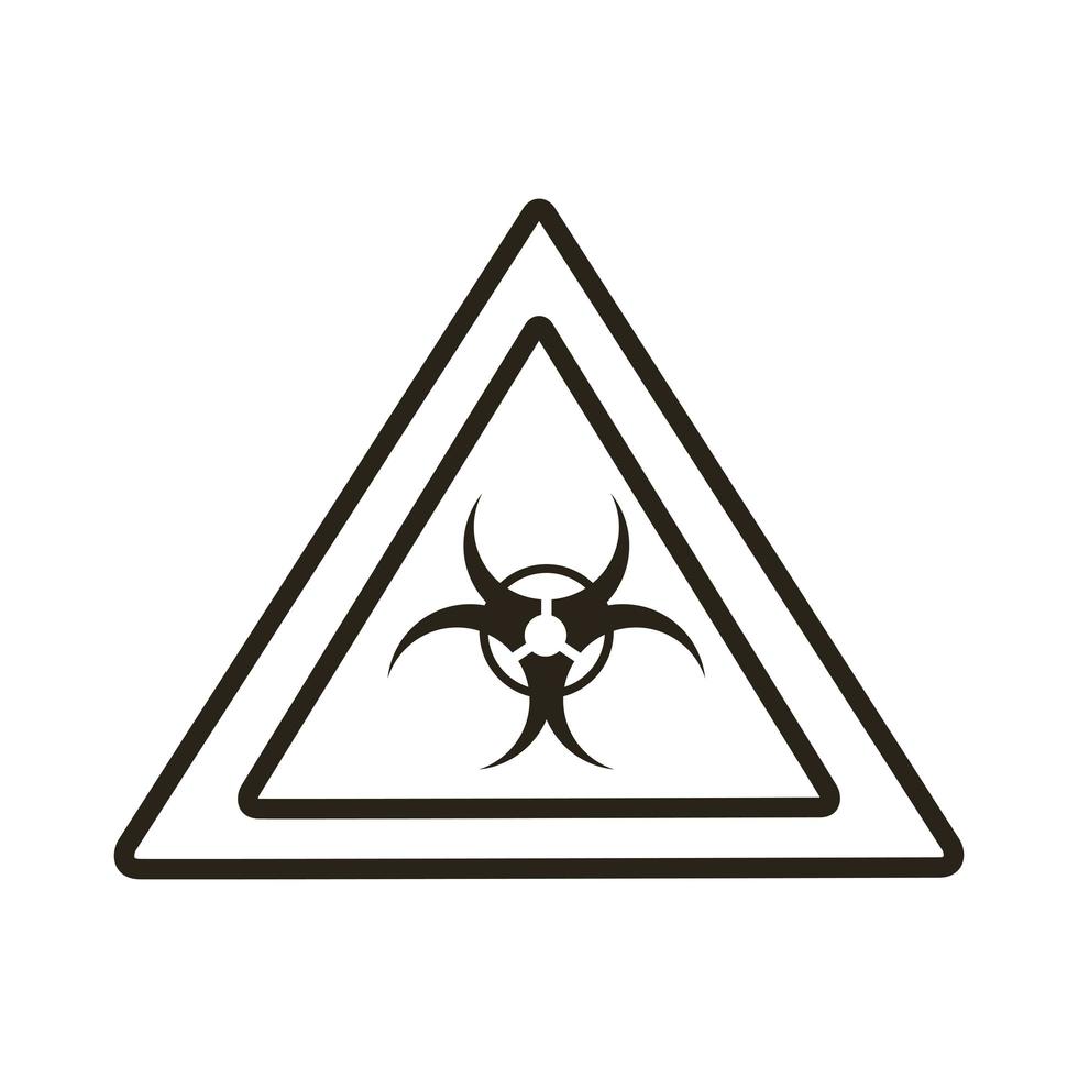 Biohazard Signal Warnlinie Stil Symbol vektor